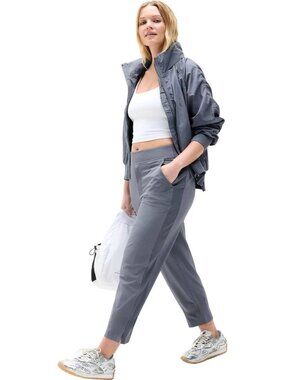Athleta Women's 10 Brooklyn Mid Rise Ankle Pant Gray Stretch (PP592)